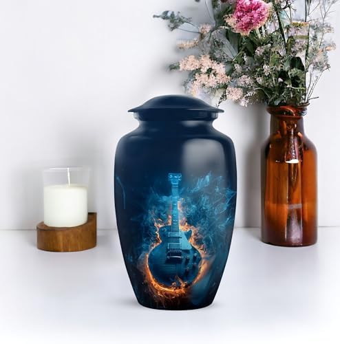 Guitar Urn for Human Ashes - Custom Blue 10 Inch