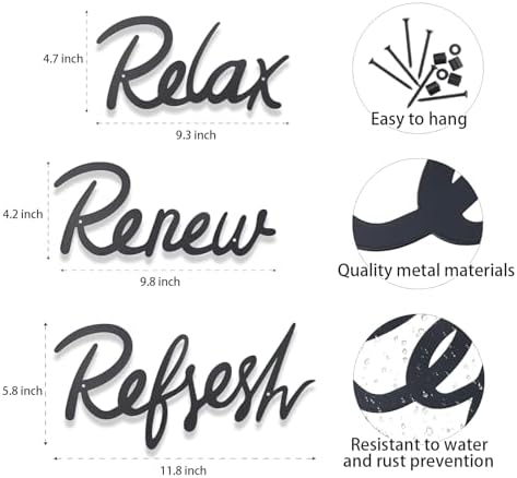 OyeFly 3 Piece Bathroom Decor Metal Signs