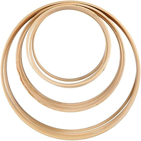 IMIKEYA Bamboo Dream Catcher Hoops 12 Craft Rings Wall Decor