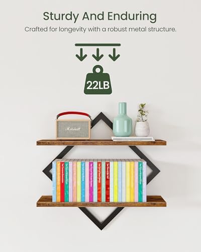 CHOEZON Floating Shelves Set of 2 Rustic Brown