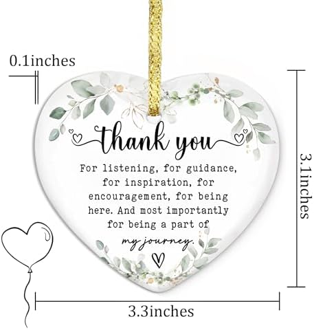 Gossby Heart-Shaped Thank You Ceramic Ornament