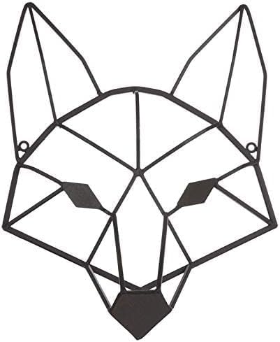 Everydecor Black Geometric Fox Head Wall Sculpture