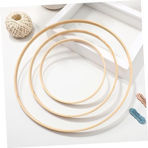 IMIKEYA Bamboo Dream Catcher Hoops 12 Craft Rings Wall Decor