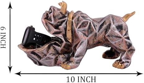 Resin Cool Dog Sculpture with Plate for Home Decor
