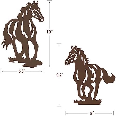 VividLadybug Metal Horse Wall Art Decor Set of 3