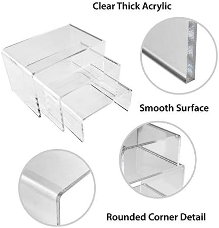 Super Z Outlet Clear Acrylic Riser Jewelry Display Set of Three