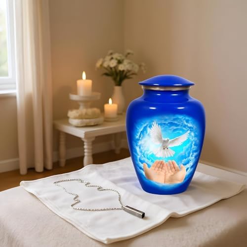 Eternal Love Dove Cremation Urn Set of 6 with Large Urn and Necklace