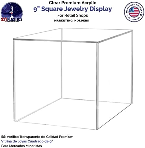 9 Inch Acrylic Display Riser Box No Lid One Side Open