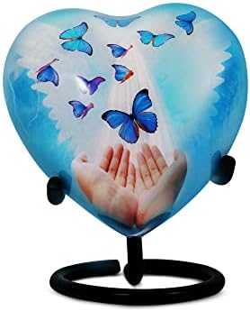 Heart Shaped Butterfly Urn for Human Ashes - Elegant and Durable