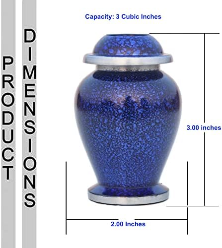 Marble Blue Small Urns for Cremation Ashes Set of 4