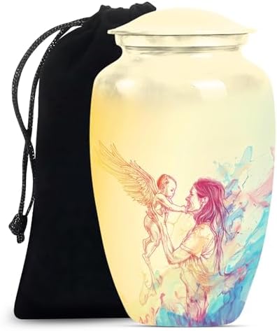 Large Velvet Urn for Ashes - Cremation Urn for Men and Women