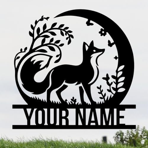Houdoum Personalized Metal Fox Wall Art