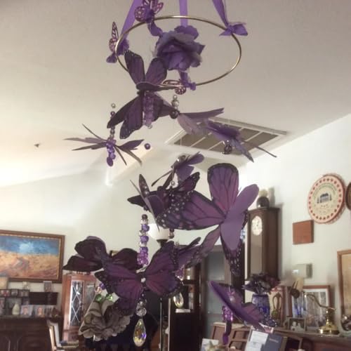 6 Inch Purple Butterfly Mobile with 13 Dimensional Butterflies