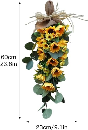 Spring Sunflower Wreath for Front Door Decor