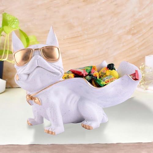 Cool Dog Sculpture with Plate for Home Decor