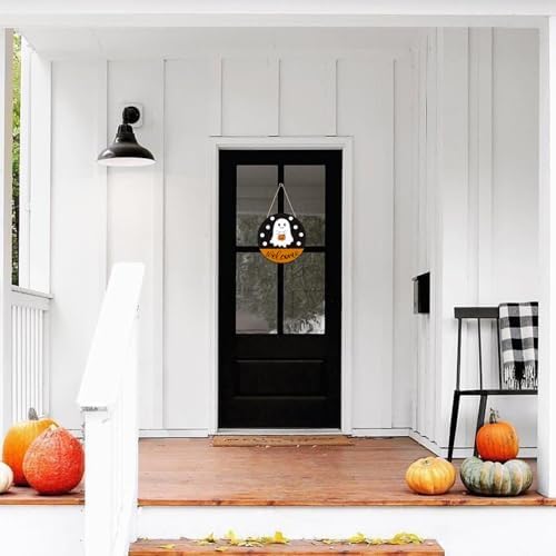 Halloween Door Hanging Ghost Welcome Sign Decor