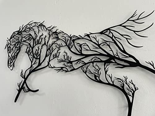 DEKADRON Geometric Horse and Tree Wall Art Decor
