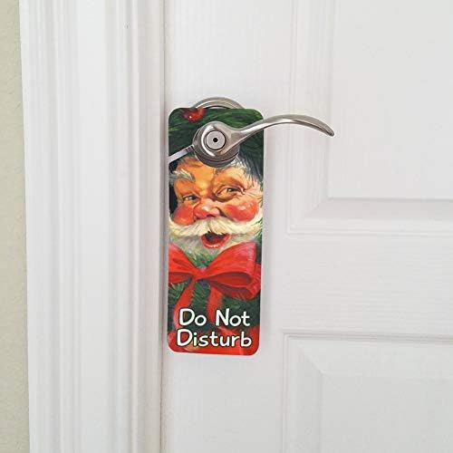 Christmas Santa Wreath Door Knob Hanger Sign