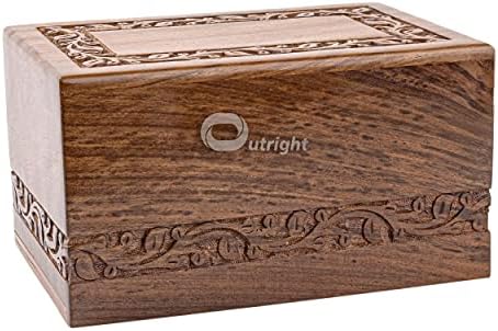 Outright Extra Small Wooden Cremation Urn with Tree of Life Engraving