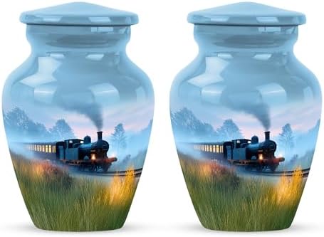 Train Miniature Burial Urns for Human Ashes - Pack of 2