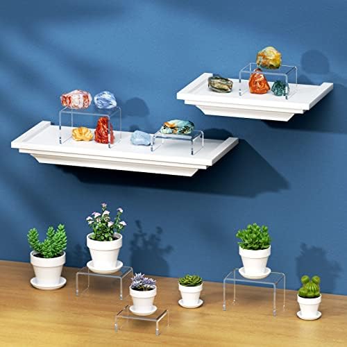NIUBEE Acrylic Display Riser Stands 2 Sets 3 Steps