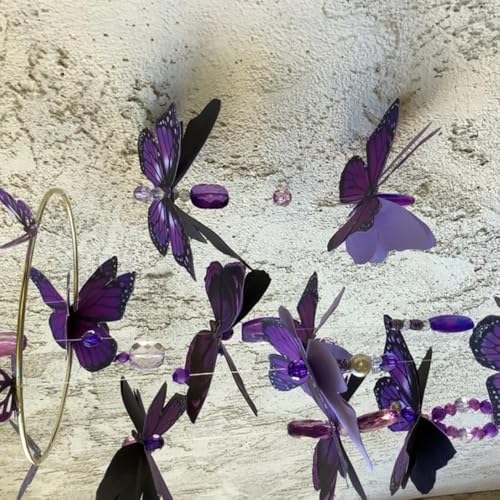 6 Inch Purple Butterfly Mobile with 13 Dimensional Butterflies
