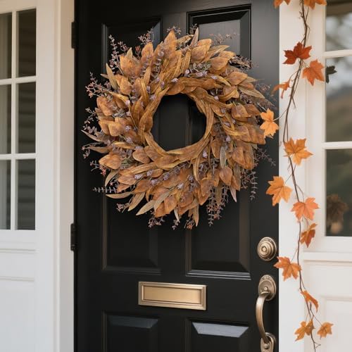 26 Orange Eucalyptus Wreath for Front Door