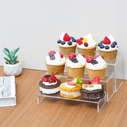 Yieach Clear Acrylic Risers Display Stands 3 Pcs