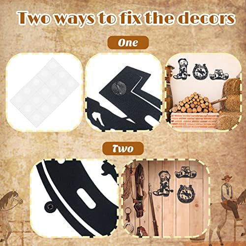 Pinkunn 3 Pcs 98 Inch Metal Wall Decor Cowboy Art