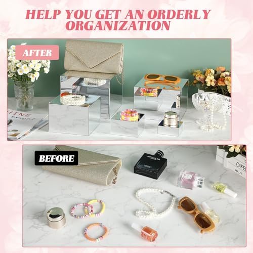 Geelin 6 Pack Silver Acrylic Display Risers
