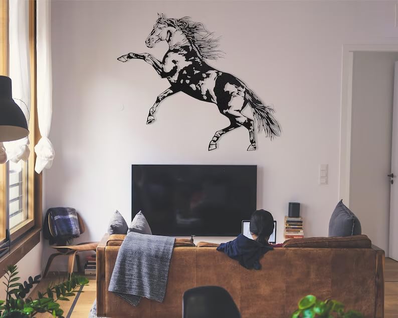 NORTH KAISER Horse Metal Wall Art Black Large