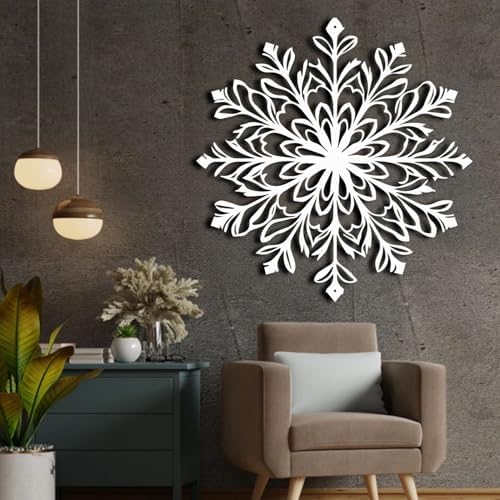 ENJOYOO Snowflake Metal Wall Art Decor 24x24in