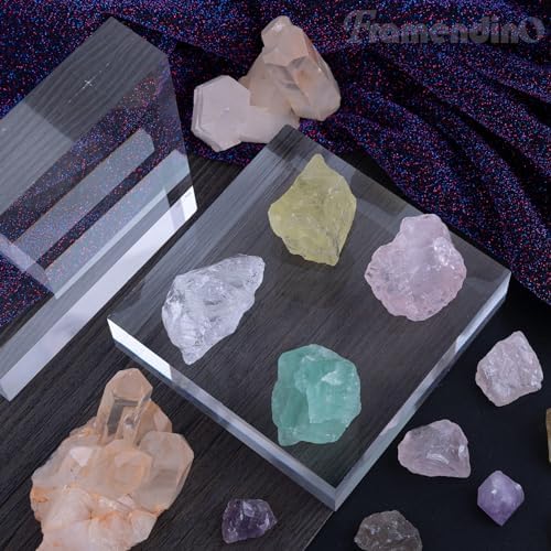 Framendino 2 Pack Acrylic Square Display Blocks