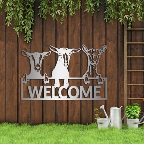 Farmhouse Wall Decor - Metal Goat Art 30x19in Gold Wall Sculpture