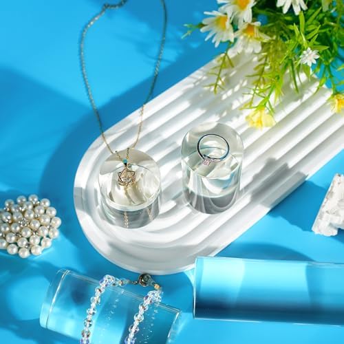 ZEERSHEE 4-Pack Clear Glass Cylinder Display Risers