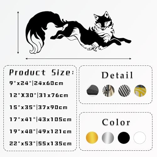 LARNT Metal Fox Wall Art 12X30 Wall Decor