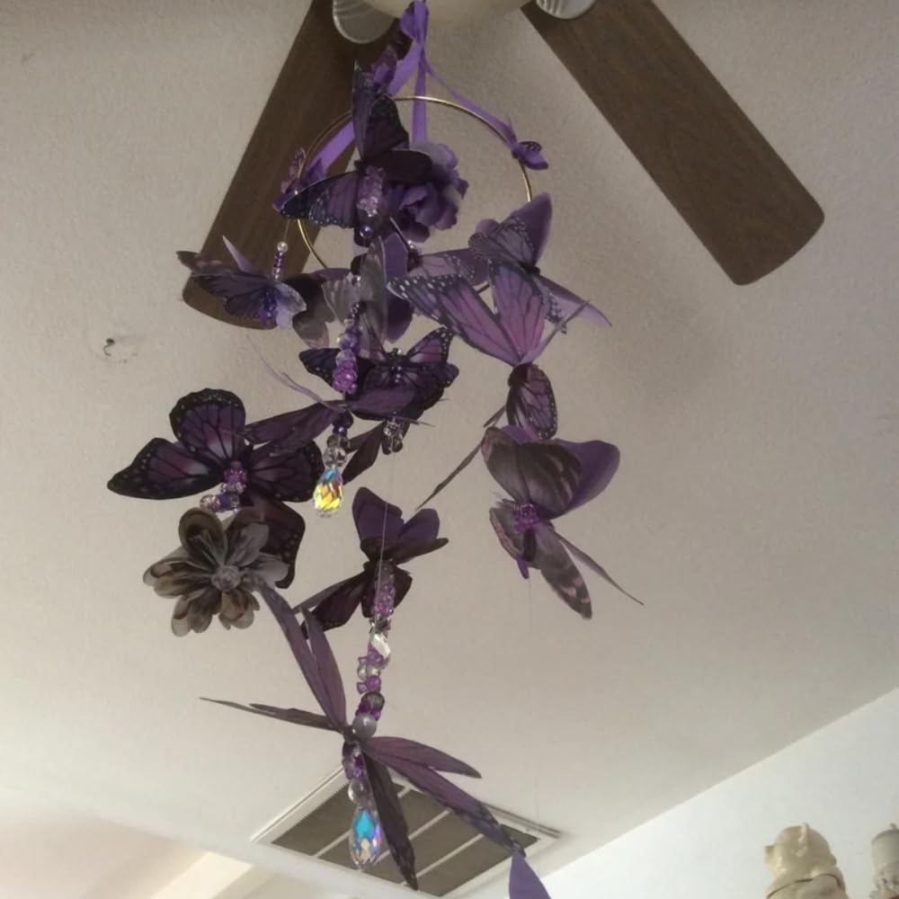6 Inch Purple Butterfly Mobile with 13 Dimensional Butterflies