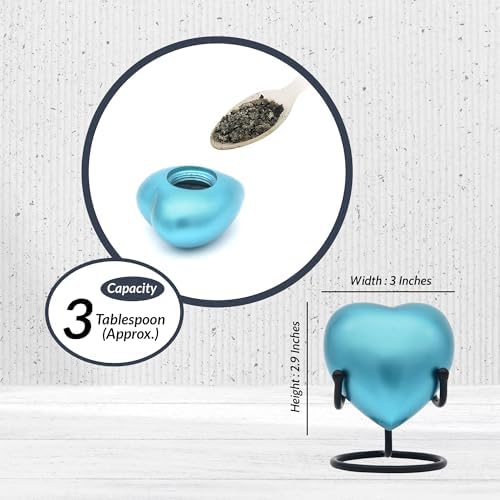 Heart Urn for Human Ashes Small Heart-Shaped Keepsake with Stand