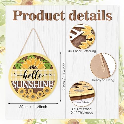 CHDITB 3D Hello Sunshine Front Door Wreath