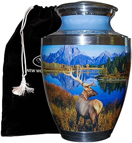 Personalized Large Funeral Urn with Velvet Bag and Keepsake