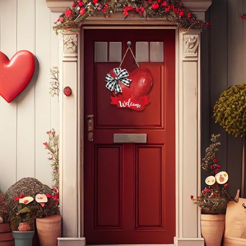Marsui Red Heart Door Wreath Valentine Decoration