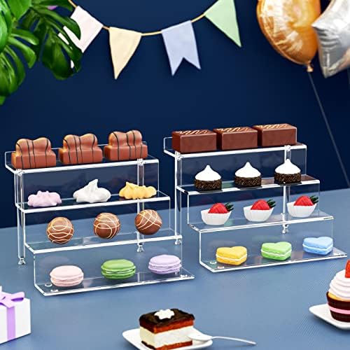 NIUBEE Acrylic Riser Display Shelf 4 Tier 9 Inch