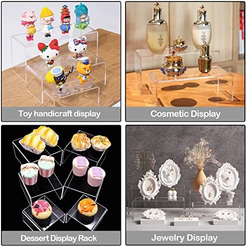 MerryNine Acrylic Risers Display Stands 8 Pcs 2 Set