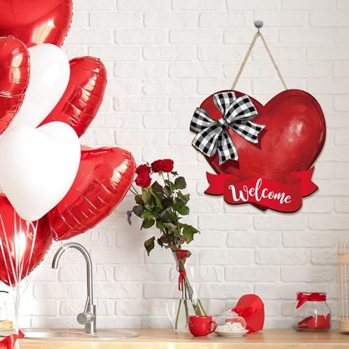 Marsui Red Heart Door Wreath Valentine Decoration