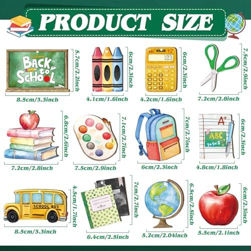 36 Pcs Back to School Wooden Hanging Ornaments