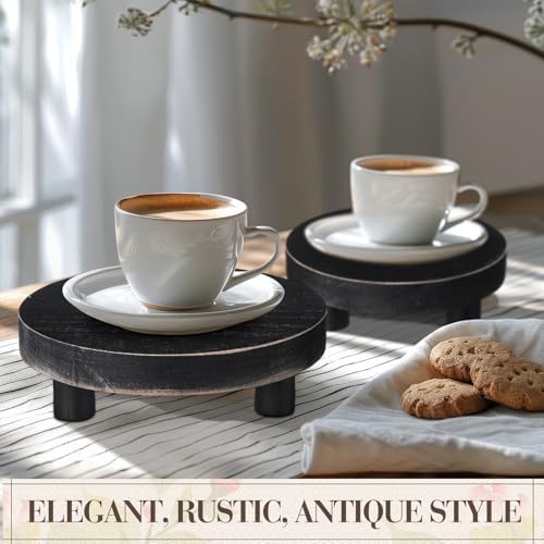 Geetery 4 Pcs Round Wooden Risers for Decor Display