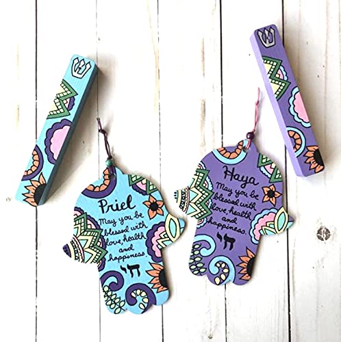 Personalized Hamsa and Mezuzah Jewish Gift Set
