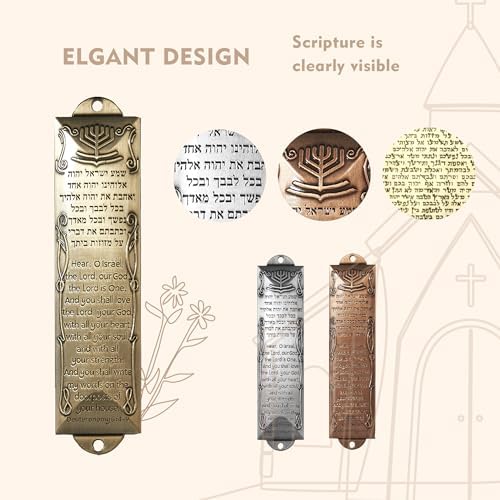 CAMATET Mezuzah Scroll with Metal Case 2 Pcs