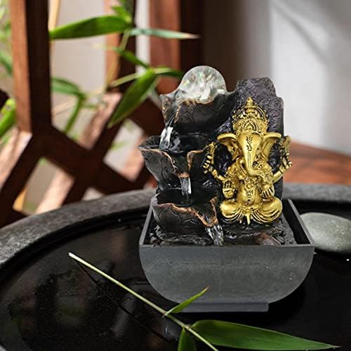 Ganesha Water Feature Statue Elephant Decor for Meditation Space