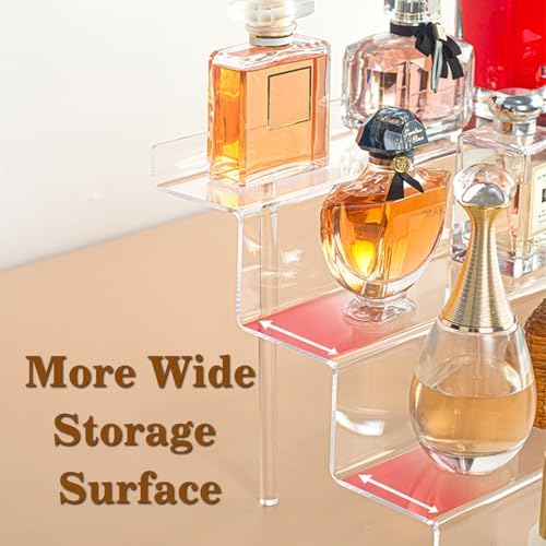2 Pack Acrylic Display Risers 4 Tier Shelf Stand
